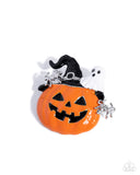 Historic Halloween - Orange Brooch - Paparazzi Accessories Brooch Bedazzle Me Pretty Mobile Fashion Boutique