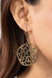 Holey Heirloom - Brass Earrings - Paparazzi Accessories Earrings Bedazzle Me Pretty Mobile Fashion Boutique