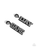 Home Game - Black Post Earrings - Paparazzi Accessories Post Earrings Bedazzle Me Pretty Mobile Fashion Boutique