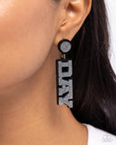 Home Game - Black Post Earrings - Paparazzi Accessories Post Earrings Bedazzle Me Pretty Mobile Fashion Boutique