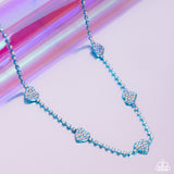 Homecoming Hearts - Blue Necklace - Paparazzi Accessories Necklace Bedazzle Me Pretty Mobile Fashion Boutique