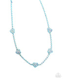 Homecoming Hearts - Blue Necklace - Paparazzi Accessories Necklace Bedazzle Me Pretty Mobile Fashion Boutique