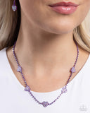 Homecoming Hearts - Purple Necklace - Paparazzi Accessories Necklace Bedazzle Me Pretty Mobile Fashion Boutique