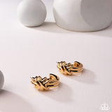 Honor Bound - Gold Earrings - Paparazzi Accessories Hoop Earrings Bedazzle Me Pretty Mobile Fashion Boutique