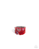 Honorable Hearts - Red Ring - Paparazzi Accessories Ring Bedazzle Me Pretty Mobile Fashion Boutique