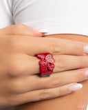 Honorable Hearts - Red Ring - Paparazzi Accessories Ring Bedazzle Me Pretty Mobile Fashion Boutique