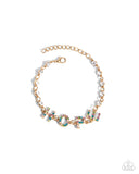 Honorable Hope - Gold Bracelet - Paparazzi Accessories Bracelet Bedazzle Me Pretty Mobile Fashion Boutique