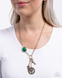 Hopeful Heights - Green Necklace - Paparazzi Accessories Necklace Bedazzle Me Pretty Mobile Fashion Boutique