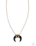 Horn Haute - Brass Necklace - Paparazzi Accessories Necklace Bedazzle Me Pretty Mobile Fashion Boutique
