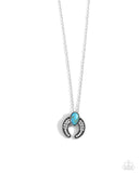 Horseshoe Haute - Blue Necklace - Paparazzi Accessories Necklace Bedazzle Me Pretty Mobile Fashion Boutique