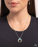 Horseshoe Haute - Blue Necklace - Paparazzi Accessories Necklace Bedazzle Me Pretty Mobile Fashion Boutique