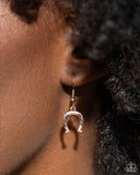 Horseshoe Hoedown - Copper Necklace - Paparazzi Accessories Necklace Bedazzle Me Pretty Mobile Fashion Boutique