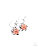 Horticultural Haute - Orange Earrings - Paparazzi Accessories Earrings Bedazzle Me Pretty Mobile Fashion Boutique