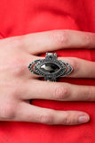 Hot Off The Empress - Silver Ring - Paparazzi Accessories Ring Bedazzle Me Pretty Mobile Fashion Boutique