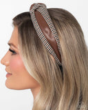 Houndstooth Haute - Brown Headband - Paparazzi Accessories Bedazzle Me Pretty Mobile Fashion Boutique