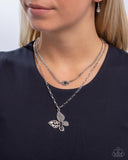Hovering Headline - Silver Necklace - Paparazzi Accessories Necklace Bedazzle Me Pretty Mobile Fashion Boutique