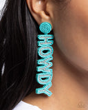 Howdy Headline - Blue Post Earrings - Paparazzi Accessories Post Earrings Bedazzle Me Pretty Mobile Fashion Boutique