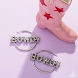 Howdy Hoedown - White Earrings - Paparazzi Accessories Earrings Bedazzle Me Pretty Mobile Fashion Boutique