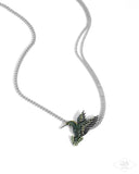 Hummingbird Headline - Green Necklace - Paparazzi Accessories Necklace Bedazzle Me Pretty Mobile Fashion Boutique