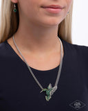 Hummingbird Headline - Green Necklace - Paparazzi Accessories Necklace Bedazzle Me Pretty Mobile Fashion Boutique