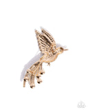 Hummingbird Homage - Green Brooch - Paparazzi Accessories Brooch Bedazzle Me Pretty Mobile Fashion Boutique