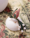 Hummingbird Homage - Green Brooch - Paparazzi Accessories Brooch Bedazzle Me Pretty Mobile Fashion Boutique