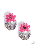 Hummingbird Homecoming - Pink Post Earrings - Paparazzi Accessories Post Earrings Bedazzle Me Pretty Mobile Fashion Boutique