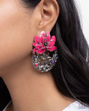 Hummingbird Homecoming - Pink Post Earrings - Paparazzi Accessories Post Earrings Bedazzle Me Pretty Mobile Fashion Boutique