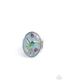 Hummingbird Hope - Blue Ring - Paparazzi Accessories Ring Bedazzle Me Pretty Mobile Fashion Boutique