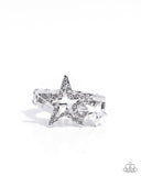 I Pledge Allegiance to the Stars - White Ring - Paparazzi Accessories Ring Bedazzle Me Pretty Mobile Fashion Boutique