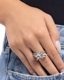 I Pledge Allegiance to the Stars - White Ring - Paparazzi Accessories Ring Bedazzle Me Pretty Mobile Fashion Boutique