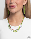 I SQUARE to Secrecy - Green Necklace - Paparazzi Accessories Necklace Bedazzle Me Pretty Mobile Fashion Boutique
