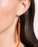 I SQUARE to Secrecy - Orange Necklace - Paparazzi Accessories Necklace Bedazzle Me Pretty Mobile Fashion Boutique