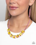 I SQUARE to Secrecy - Pink Necklace - Paparazzi Accessories Necklace Bedazzle Me Pretty Mobile Fashion Boutique