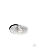 Iconic Indentation - Silver Hair Tie - Paparazzi Accessories Hair Clip Bedazzle Me Pretty Mobile Fashion Boutique