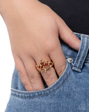 Im An Autumn - Brown Ring - Paparazzi Accessories Ring Bedazzle Me Pretty Mobile Fashion Boutique