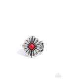 Imaginative Indulgence - Red Ring - Paparazzi Accessories Ring Bedazzle Me Pretty Mobile Fashion Boutique