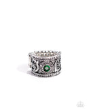 Imperial Intentions - Green Ring - Paparazzi Accessories Ring Bedazzle Me Pretty Mobile Fashion Boutique