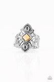 Impressive TREK Record - Brown Ring - Paparazzi Accessories Ring Bedazzle Me Pretty Mobile Fashion Boutique