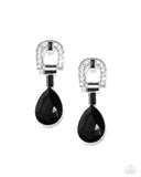 In ARCHING Order - Black Post Earrings - Paparazzi Accessories Post Earrings Bedazzle Me Pretty Mobile Fashion Boutique
