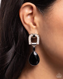 In ARCHING Order - Black Post Earrings - Paparazzi Accessories Post Earrings Bedazzle Me Pretty Mobile Fashion Boutique