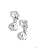 In ARCHING Order - White Post Earrings - Paparazzi Accessories Post Earrings Bedazzle Me Pretty Mobile Fashion Boutique
