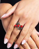 In The Friend STONE - Red Ring - Paparazzi Accessories Ring Bedazzle Me Pretty Mobile Fashion Boutique