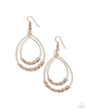 Industrial Artisan - Rose Gold Earrings - Paparazzi Accessories Earrings Bedazzle Me Pretty Mobile Fashion Boutique