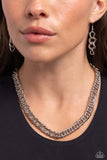 Industrial Ideology - Silver Necklace - Paparazzi Accessories Necklace Bedazzle Me Pretty Mobile Fashion Boutique