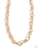 Industrial Imitation - Gold Mens Necklace - Paparazzi Accessories Mens Necklace Bedazzle Me Pretty Mobile Fashion Boutique
