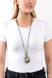 Industrial Impulse - Brass Necklace - Paparazzi Accessories Necklace Bedazzle Me Pretty Mobile Fashion Boutique
