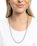 Industrial Influence - Silver Necklace - Paparazzi Accessories Necklace Bedazzle Me Pretty Mobile Fashion Boutique
