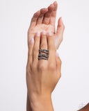 Industrial Intersection - Silver Ring - Paparazzi Accessories Ring Bedazzle Me Pretty Mobile Fashion Boutique