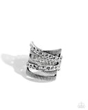 Industrial Intersection - Silver Ring - Paparazzi Accessories Ring Bedazzle Me Pretty Mobile Fashion Boutique